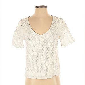ELLA MOSS size S white cutout lace cotton  knit top in excellent condition